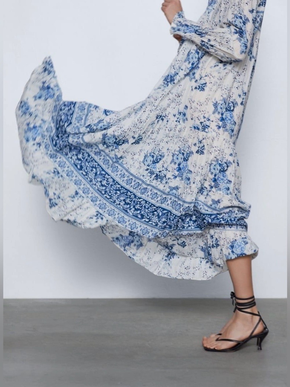 Zara Boho Floral Long Printed Maxi Dress Bloggers Favorite - Picture 6 of 13